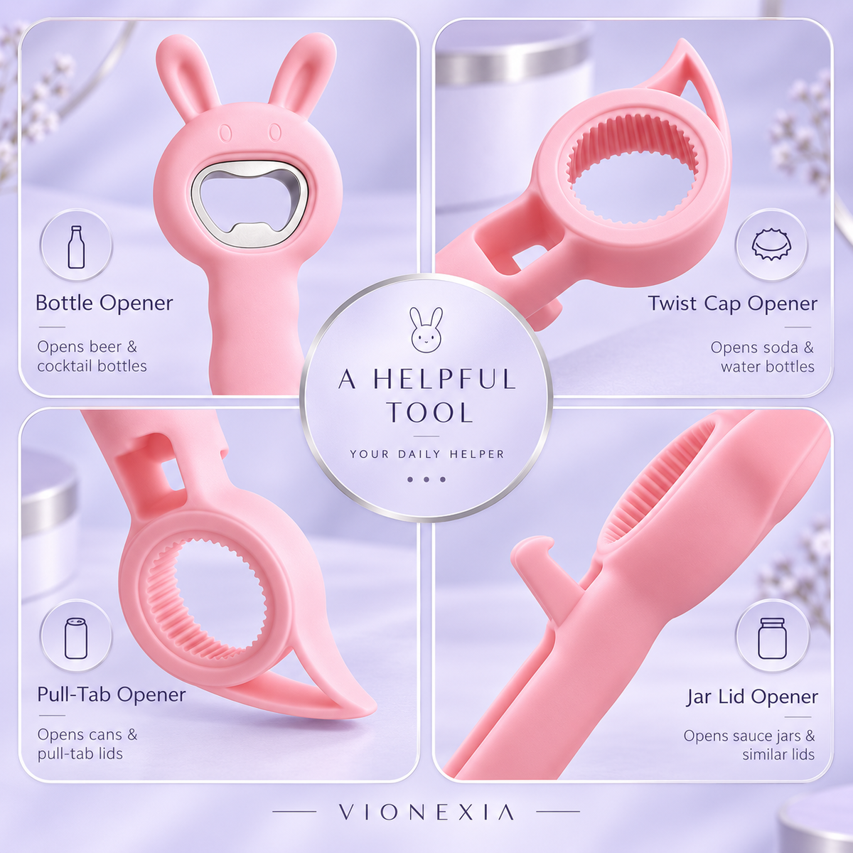 VIONEXIA™ BunnyOpen Pro – 4-in-1 Multi Opener