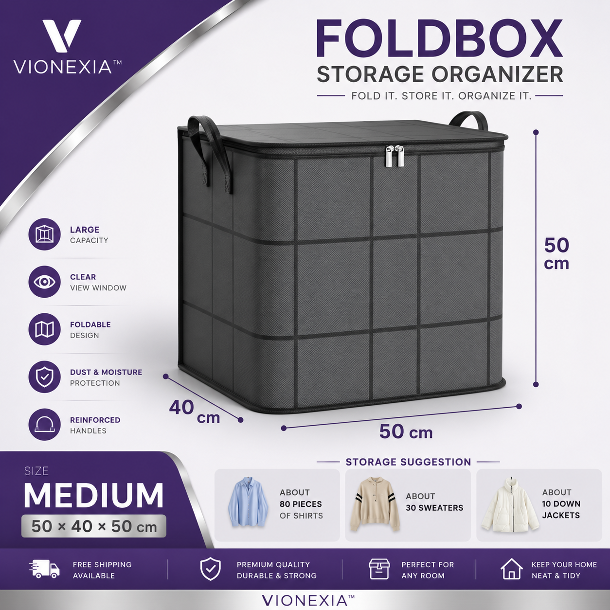 VIONEXIA™ FoldBox Storage Organizer