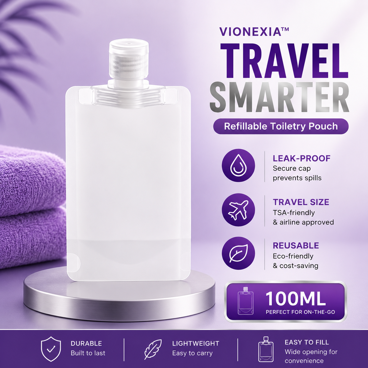 VIONEXIA™ FlexFill Travel Bottle