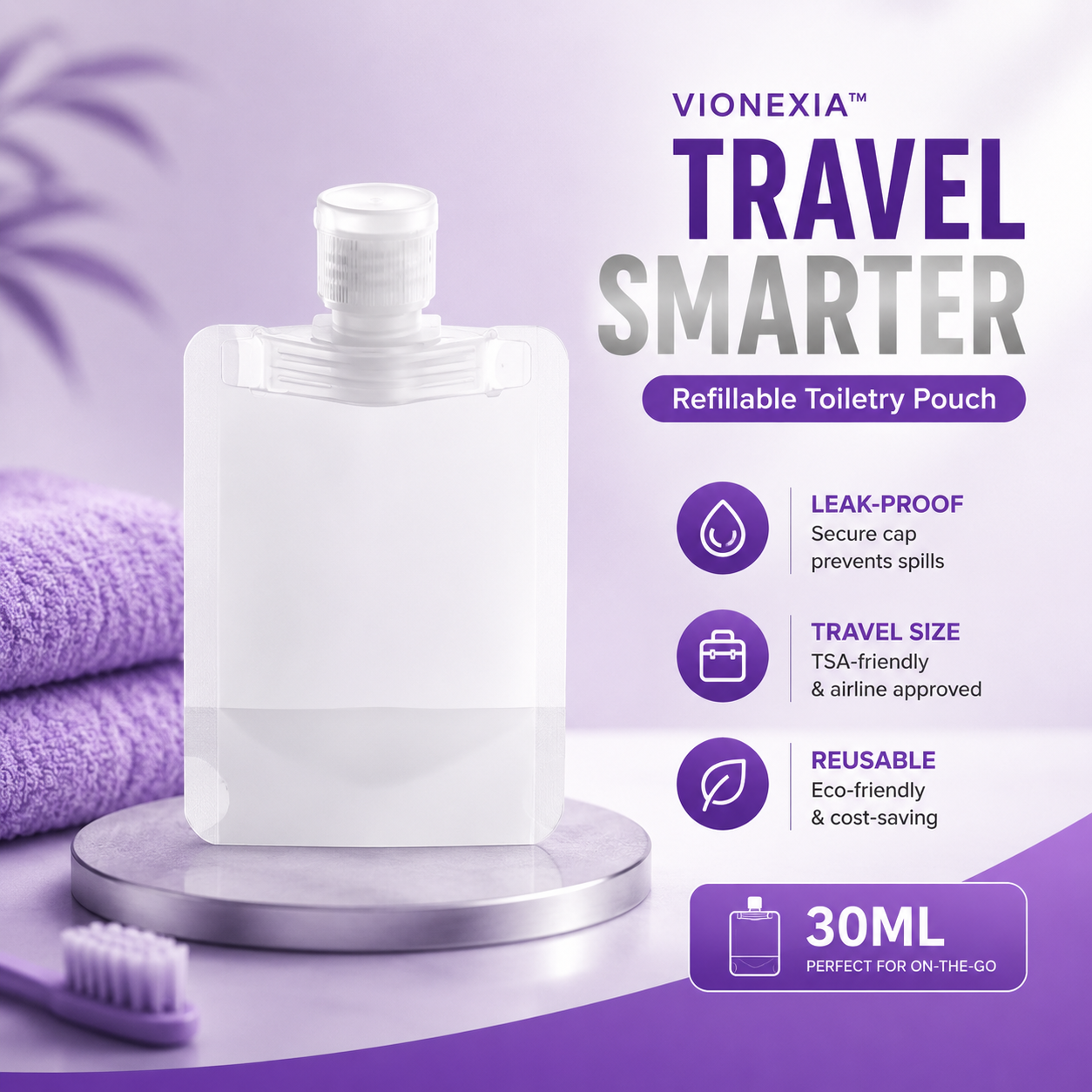 VIONEXIA™ FlexFill Travel Bottle