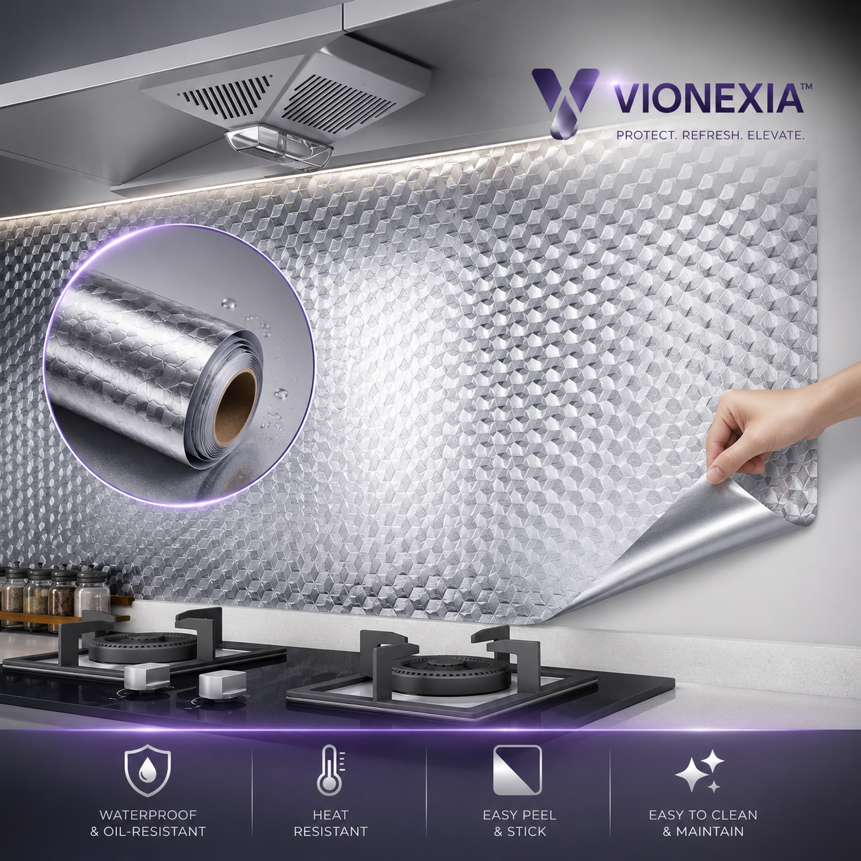 VIONEXIA™ HeatGuard Aluminum Kitchen Shield