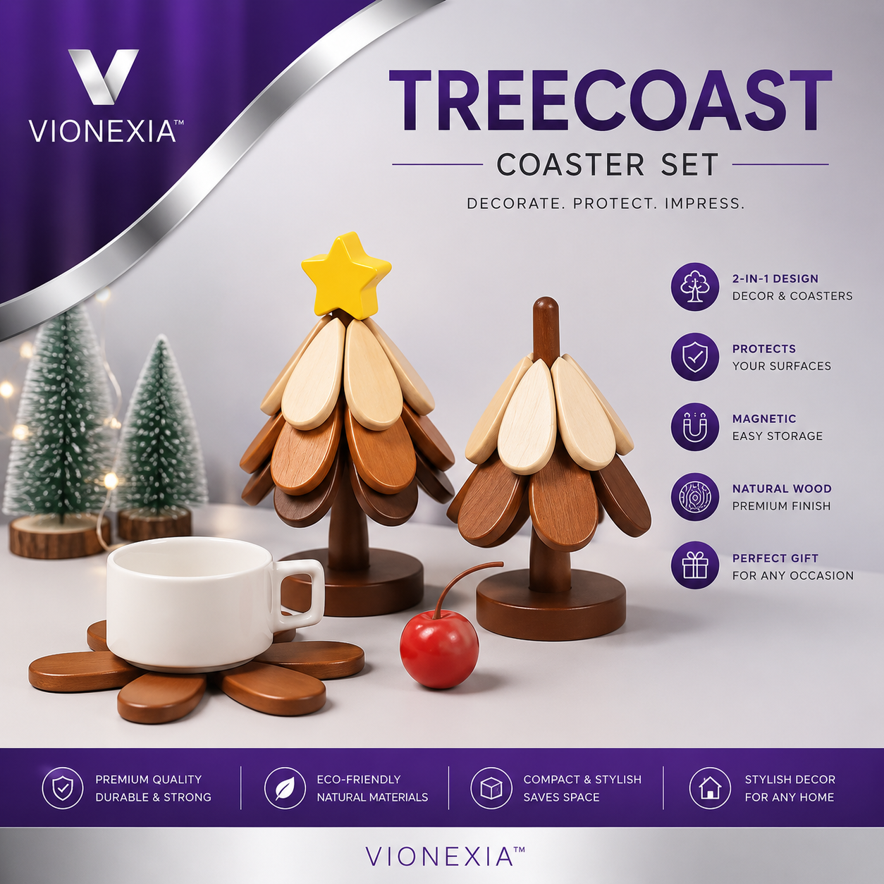 VIONEXIA™ TreeCoast Coaster Set