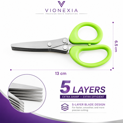 VIONEXIA™ HerbSlice Pro 5-Layer Kitchen Scissors
