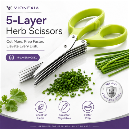 VIONEXIA™ HerbSlice Pro 5-Layer Kitchen Scissors