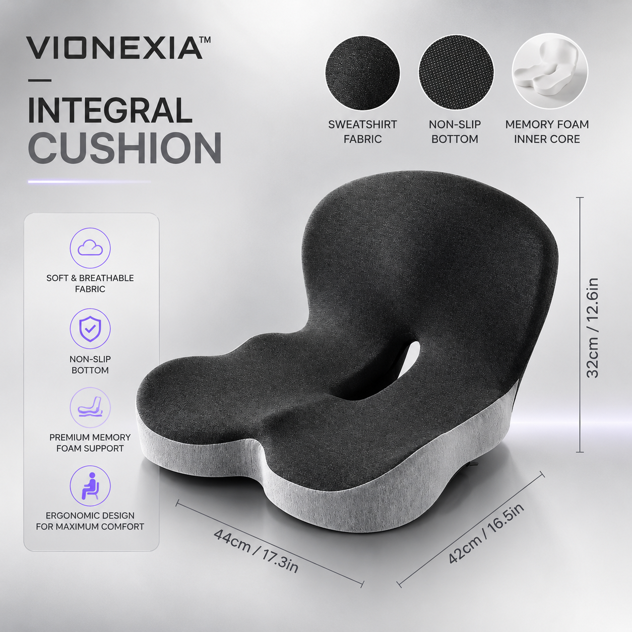 VIONEXIA™ ErgoRelief Seat Cushion
