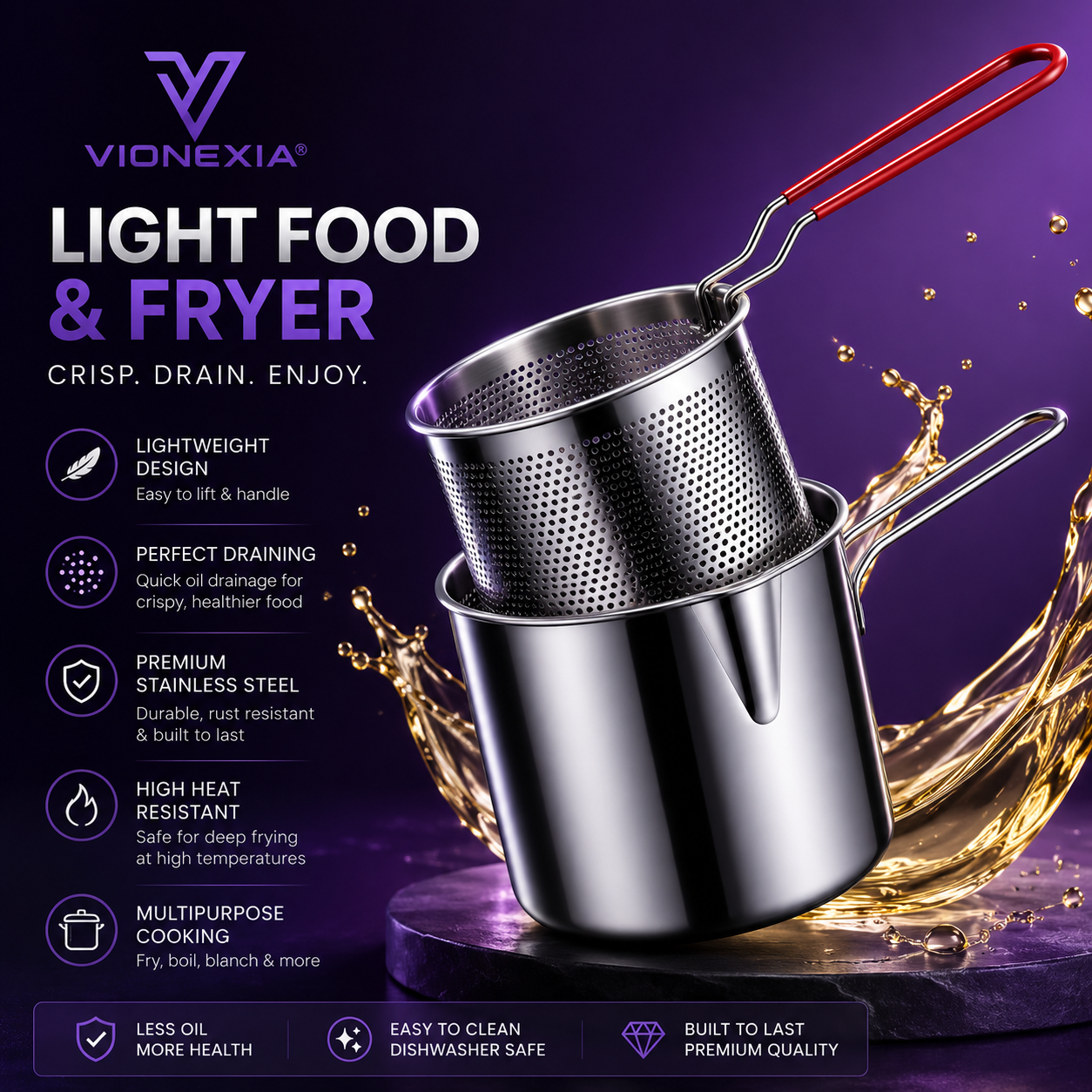 VIONEXIA™ FryMate Pro Deep Fry Pot Set