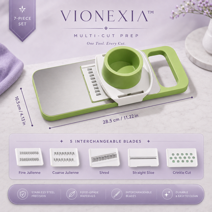 VIONEXIA™ SliceMate Pro – 7-Piece Vegetable Slicer & Grater Set