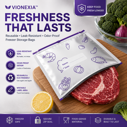 VIONEXIA™ FreshSeal Reusable Freezer Bags