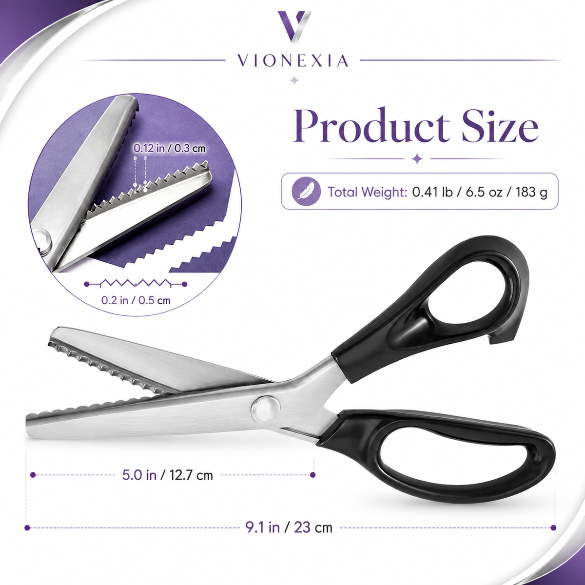 VIONEXIA™ EdgeCut Pro Pinking Scissors