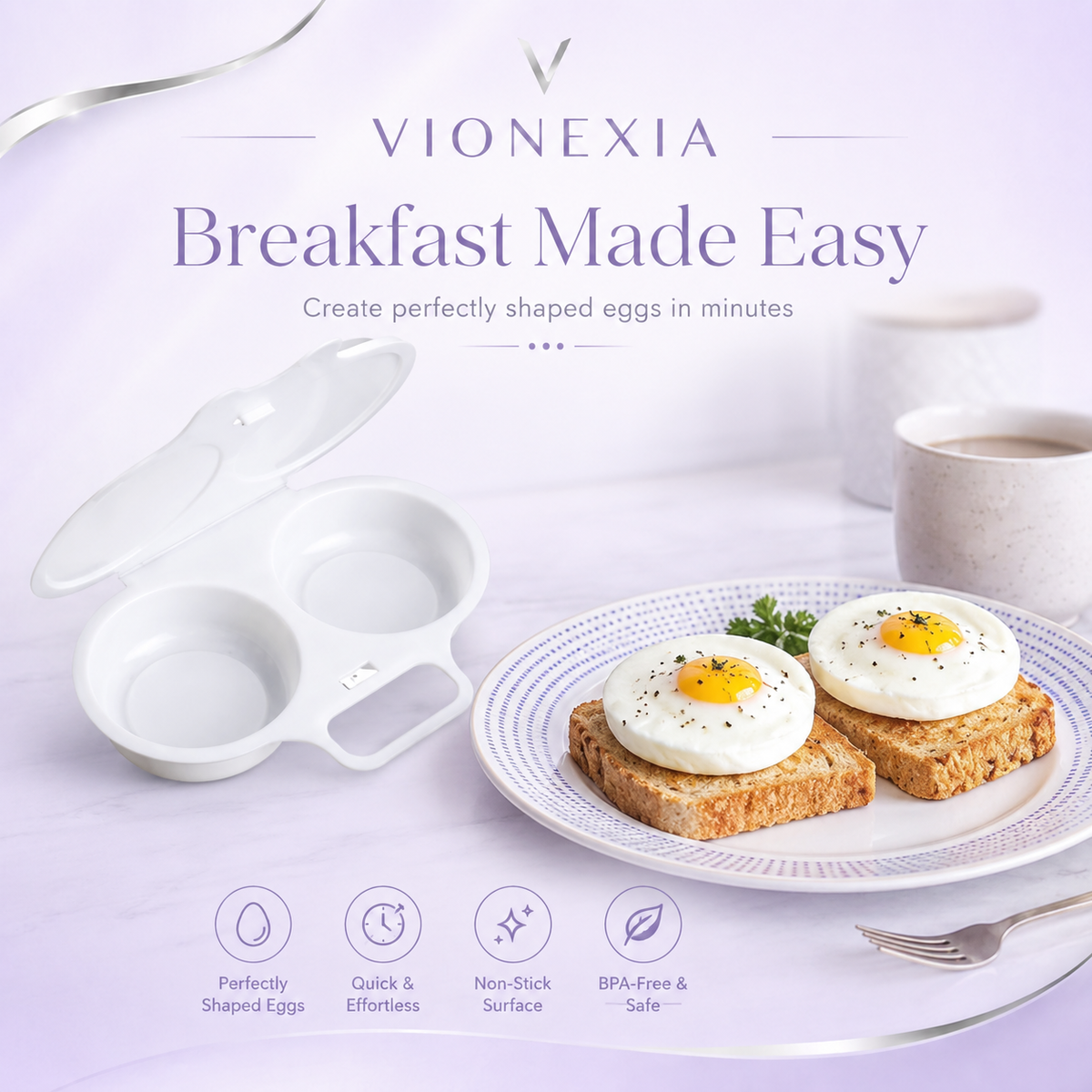 VIONEXIA™ EggMate Duo – Microwave Egg Cooker