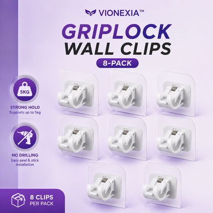 VIONEXIA™ GripLock Wall Clips (8-Pack)