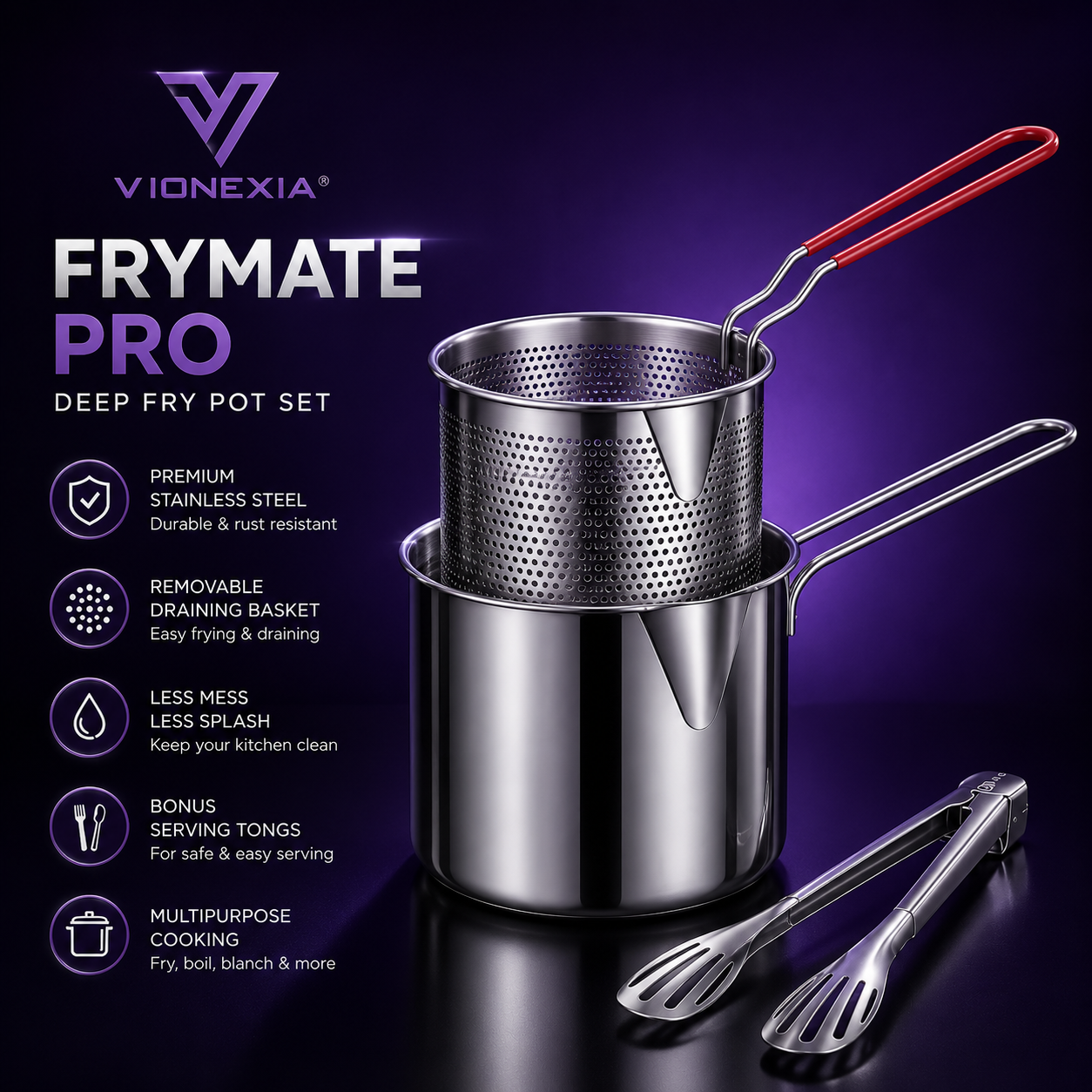 VIONEXIA™ FryMate Pro Deep Fry Pot Set