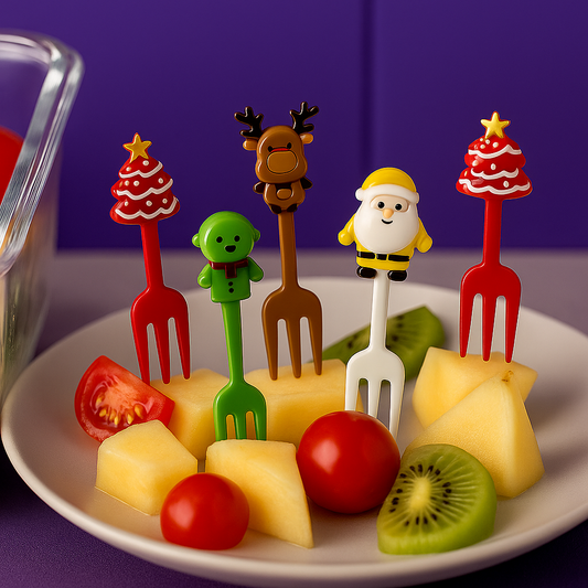 VIONEXIA™ MerryForks™ – Christmas Fruit & Dessert Fork Set