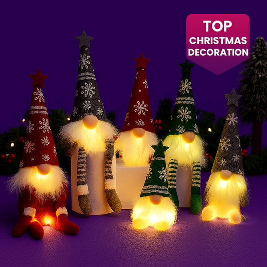 🎄 VIONEXIA™ GlowGnome™ – Christmas LED Plush Decoration