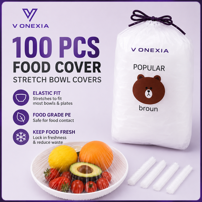 VIONEXIA™ FreshSeal Stretch Food Covers (100 PCS)