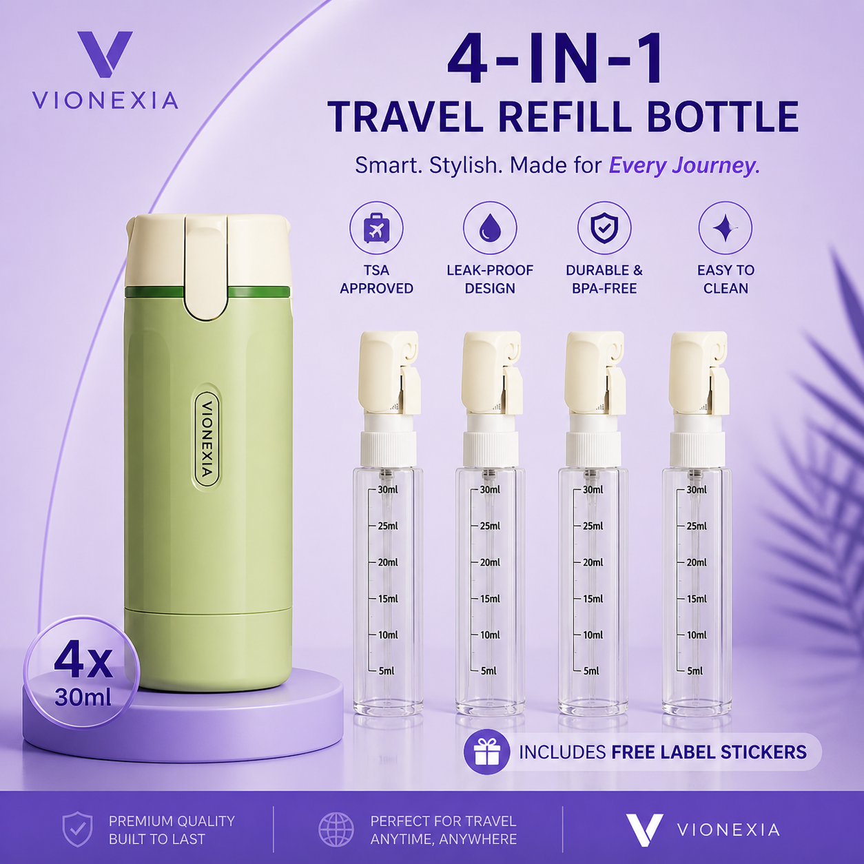 VIONEXIA™ TravelFlow 4-in-1 Dispenser