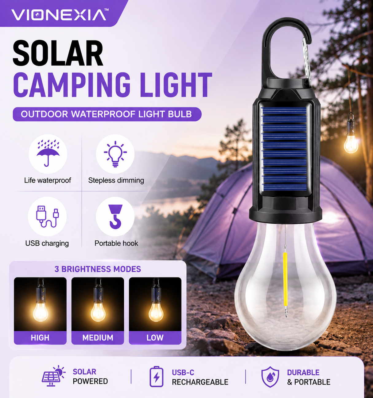 VIONEXIA™ Solar Camping Light