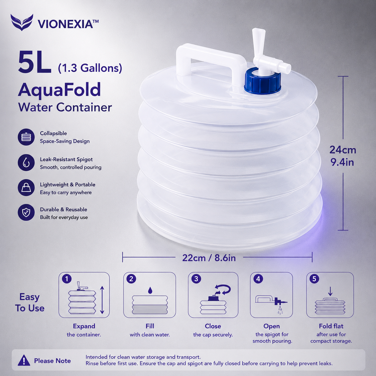 VIONEXIA™ AquaFold Water Container