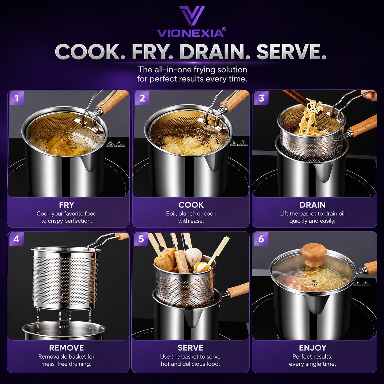 VIONEXIA™ FryMate Pro Deep Fry Pot Set
