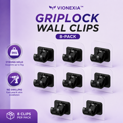 VIONEXIA™ GripLock Wall Clips (8-Pack)