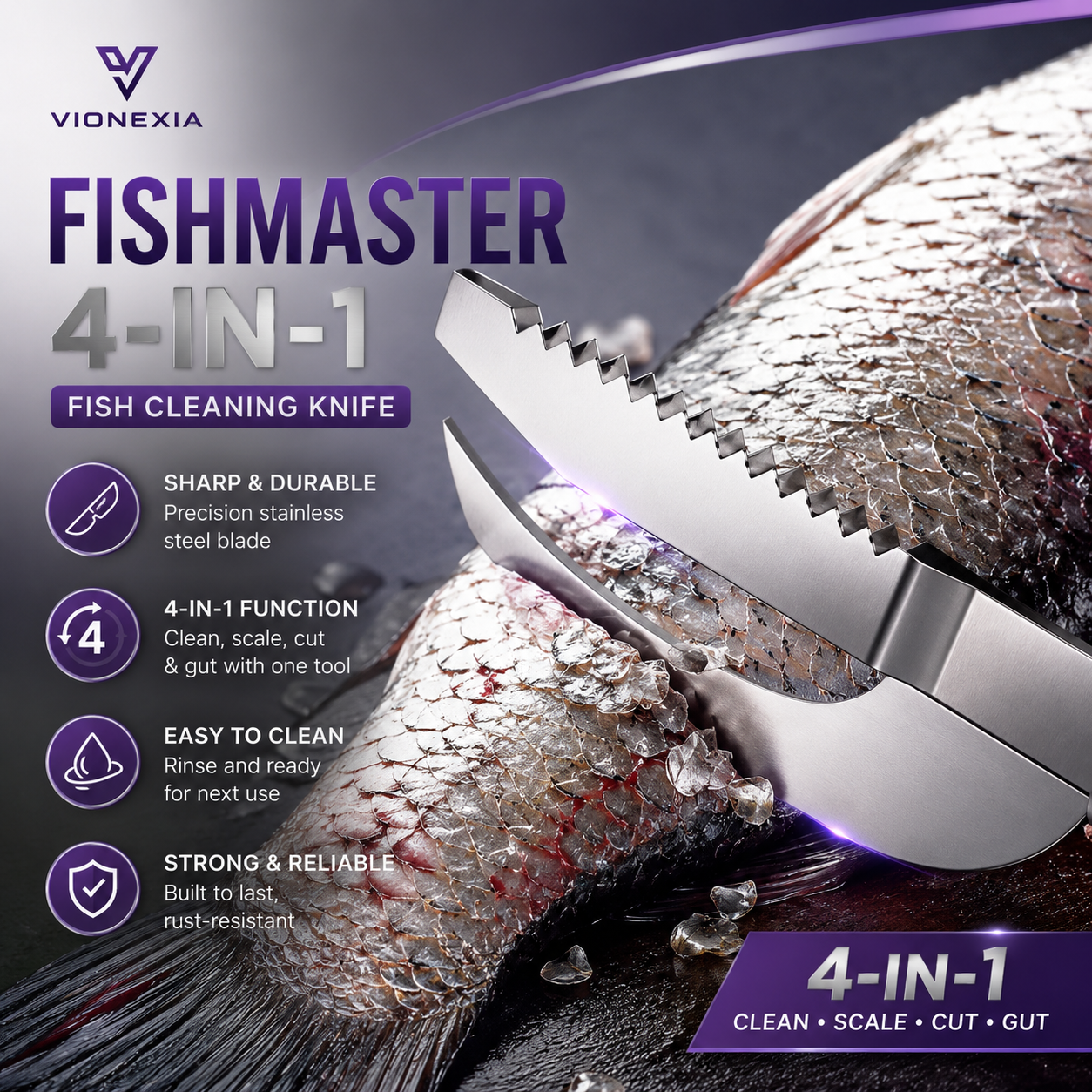 VIONEXIA™ FishMaster 4-in-1 Fish Cleaning Knife