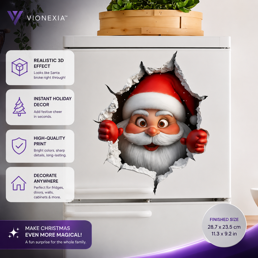 VIONEXIA™ SantaPeek 3D Holiday Decal