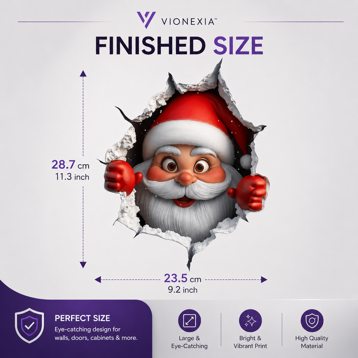 VIONEXIA™ SantaPeek 3D Holiday Decal