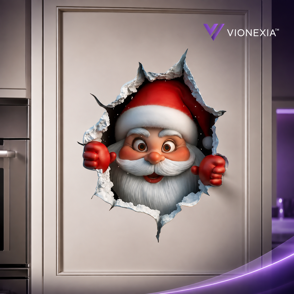 VIONEXIA™ SantaPeek 3D Holiday Decal